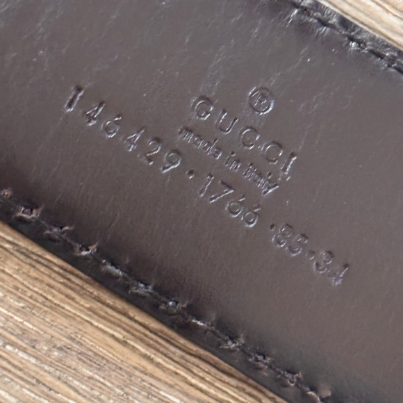 SOLD Gucci Brown Leather Vintage GG Monogram Stamped Belt - Picture 4 of 14